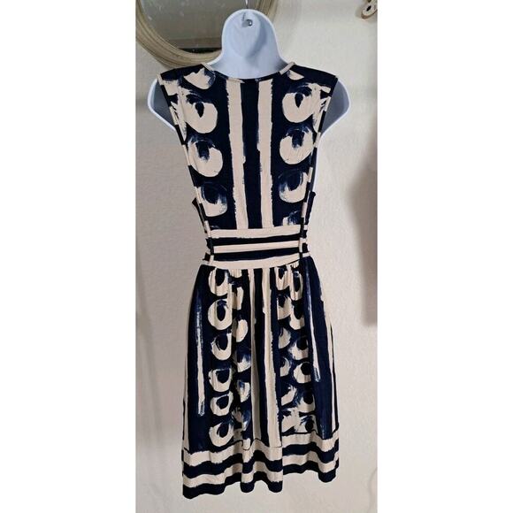 ANTHROPOLOGIE MAEVE Womens Navy Marin Sennebec Fit & Flare Jersey Dress XS - Picture 7 of 13